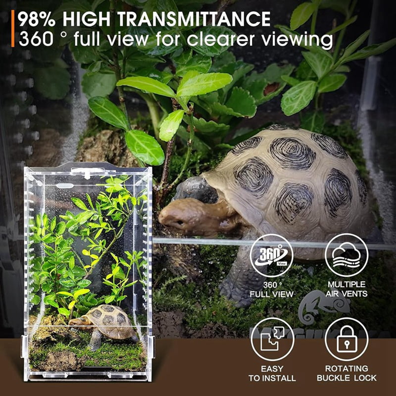 2X Jumping Spider Enclosure, Tarantula-Enclosure Large Acrylic Terrarium, Reptile Enclosure Jumping Spider Accessories