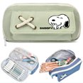 thumbnail image 3 of Estuche de lona de 3 capas de gran capacidad con diseño de Snoopy, Charlie Brown y Woodstock, de Kawaii, para niñas, 3 of 5