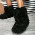thumbnail image 6 of Women's Faux fur Boot Furry Fluffy Short Snow Boot Mid-Calf Boots Warm Comfortable Outdoor Flat Shoes, 6 of 7