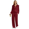 thumbnail image 2 of Lounge Sets For Women 2023 Oversized Half Zip Sweatshirt And Wide Leg Sweatpant 2 Piece Outfits Sweatsuit Tracksuit, 2 of 7