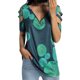 thumbnail image 3 of Lucakuins - Camiseta estampada con blusa para mujer, manga corta suelta con cremallera y cuello en V Lucakuins  moda, 3 of 9