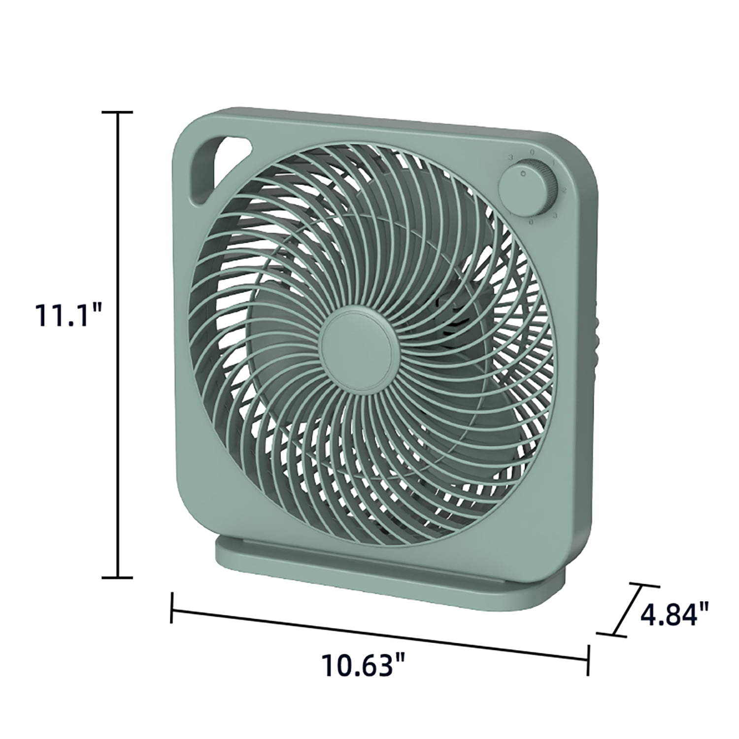 Mainstays 9 in 3-Speed Indoor Personal Table Electric Fan, Portable Handle, Green River, Model FN2006GR