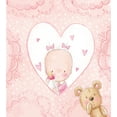 thumbnail image 3 of Gender Reveal Duvet Cover Sets, Girls with Teddy Bear Flowers Hearts and Polka Dots Print, Bedding Set with 2 Duvet Covers & 2 Pillowcases, 2 Pack Twin Size, Sand Brown Pale Pink, by Ambesonne, 3 of 3