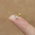 thumbnail image 3 of Women 14K Gold Plated CZ Stud Earrings Set (3 Pairs), Hypoallergenic Stainless Steel Sleep Earrings, 3 of 5