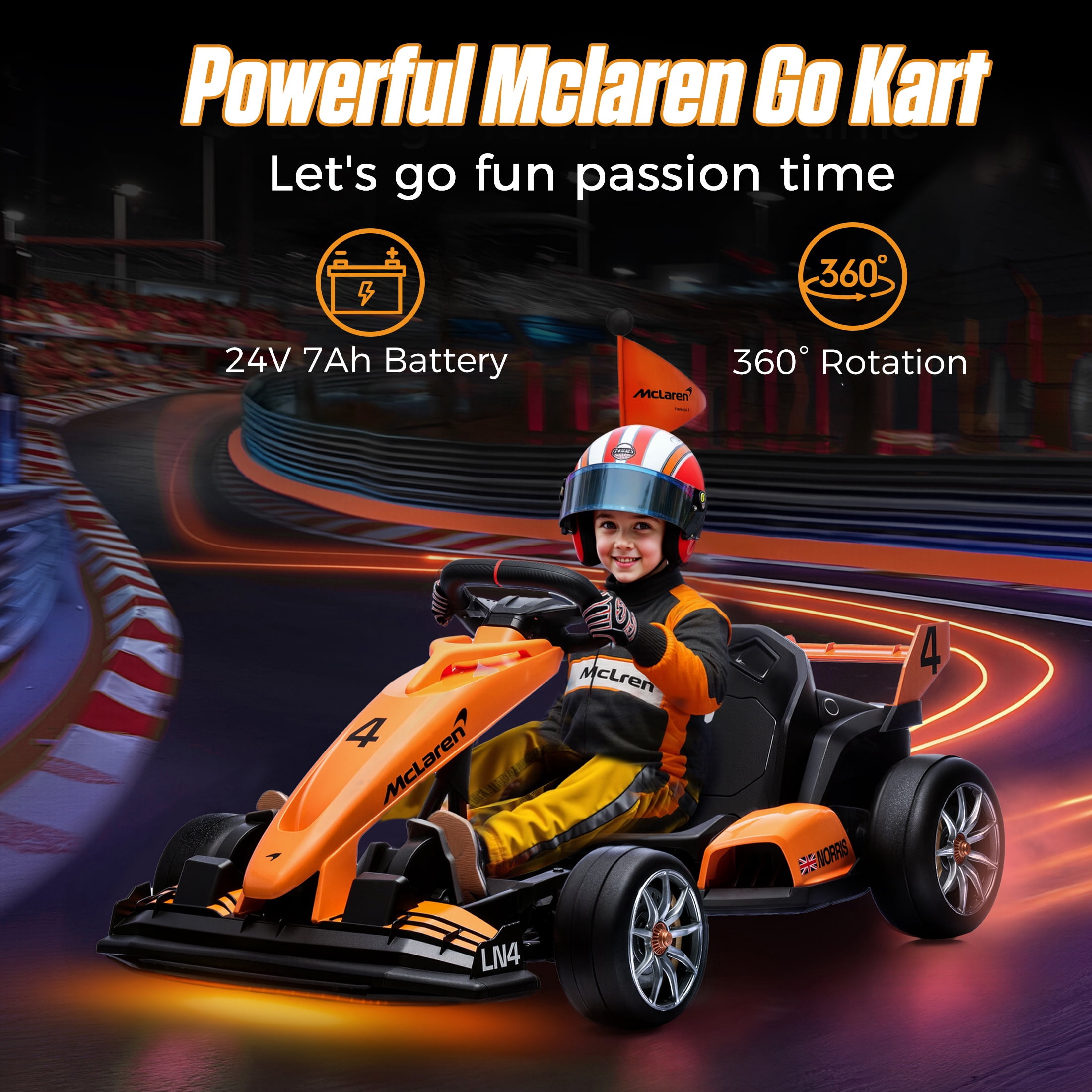 McLaren 24V Kids' Battery Powered Drift Wheels Ride-On Toy, Go