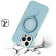 thumbnail image 2 of For iPhone 16 Pro Max 6.9 inch Hoop Kickstand [Magnetic Circle] HD Transparent Chrome Hybrid - Sky Blue, 2 of 3