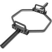 PYYP 20kg and 25kg Chrome or Black Olympic Hex Barbell Trap Bar with Rotating, Flat or Raised Handles for Squats, Deadlifts, Shrugs.