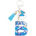 thumbnail image 1 of ORUYROP Initials Letter Keychain Blue Tassel Butterfly Pendant for Women Girls Wallet Backpack Purses, 1 of 3