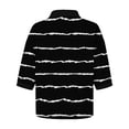 thumbnail image 4 of Garbnen 3/4 Sleeve Tops for Women Fashion Black and White Striped Women's Henley Tops Spring Summer Three Quarter Length Sleeve Women's Tunic Tops, 4 of 4