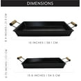thumbnail image 5 of AuldHome Design Enamelware Rustic Trays (Set of 2, Small & Medium, Black); Farmhouse Decor Rectangular Trays w/ Handles, 5 of 7