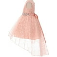 thumbnail image 3 of Big Girls' Sleeveless High Low Rhinestones Belt Pageant Flower Girl Dress Royal 16 (M3B6K0), 3 of 5