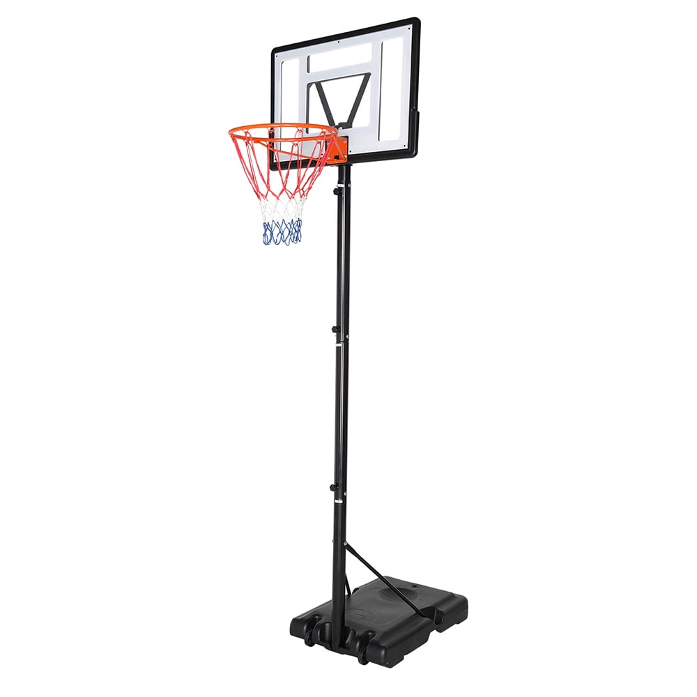 Basketball Hoop Basketball Goal Outdoor Portable Basketball System Basketball Equipment Height Adjustable 7 FT 6 in 10 FT 44 Inch Backboard with Strong Base Stainless Steel Bracket for Kids & Adults 