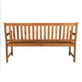 thumbnail image 2 of Laurel 59.1" 3-Seat Slat-Back 600-Lbs Support Acacia Wood Outdoor Garden Patio Bench, Teak, 2 of 8