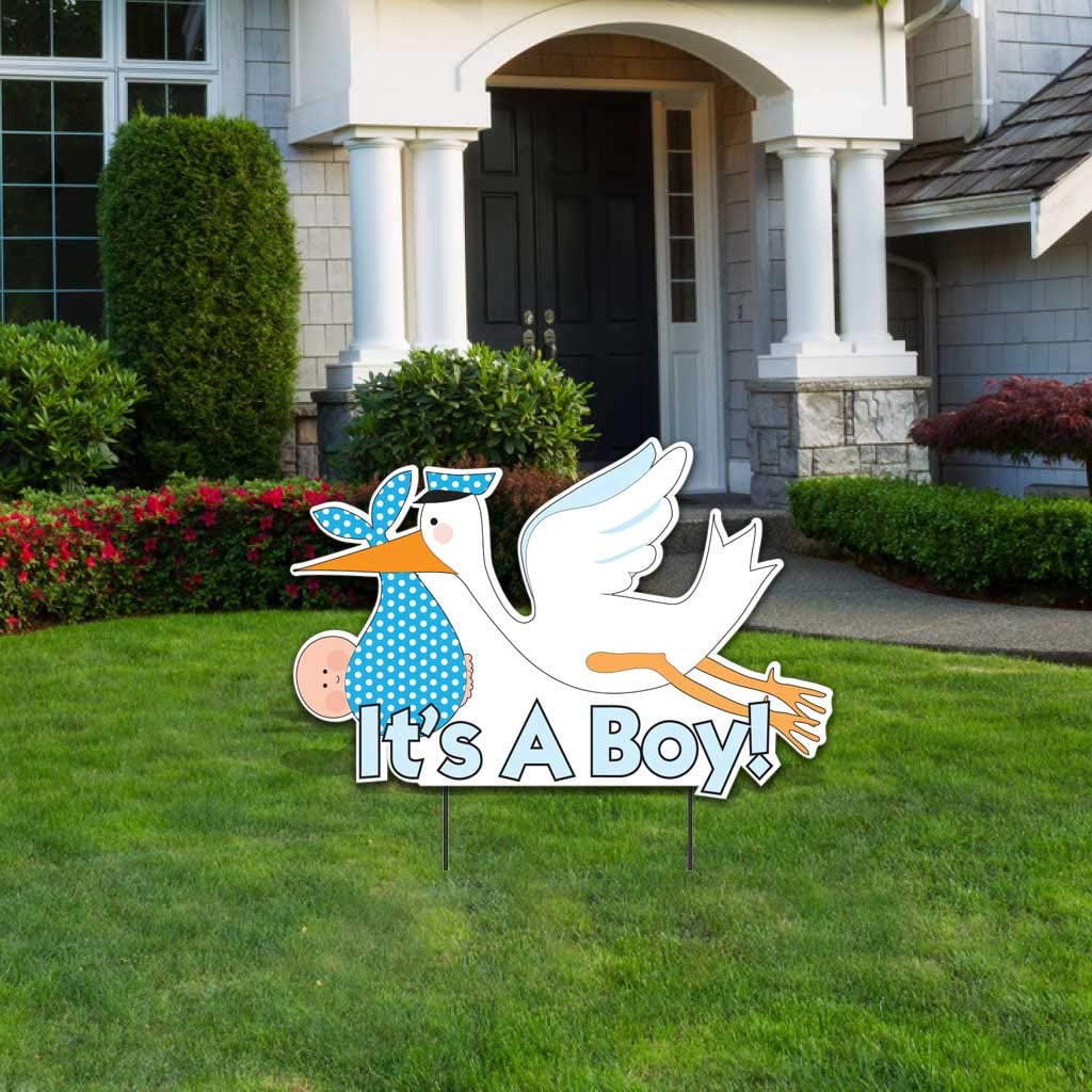 Victory Store It's a Boy 31.5” x 20” Baby Announcement - Stork Yard Signs