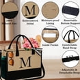 thumbnail image 3 of YOOLIFE Regalos para mujeres – Bolsa de yute con inicial y bolsa de maquillaje, regalos de cumpleaños para mujeres, su madre, esposa, maestra, amiga, 3 of 5