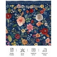 thumbnail image 5 of Navy Blue Flowers Wrap Around Bed Skirts for King Bed 16" Drop,Bed Skirt with Adjustable Elastic Belt Dust Ruffle Bed Valance for Bedroom Hotel Spring Vintage Floral Leaves Farmhouse Bed Frame Cover, 5 of 7