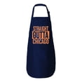 thumbnail image 2 of Wild Bobby, Straight Outta Chicago Kitchen BBQ Grilling Cooking Graphic Apron with Pockets, Navy, One Size, 2 of 5