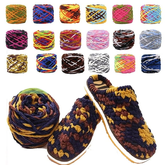 100g Soft Chenille Yarn, Velvet Blanket Yarn, Thick Fluffy Plush Yarn for Crocheting Hand Knitting Weaving Sweater Shawl Scarf Gloves DIY Craft