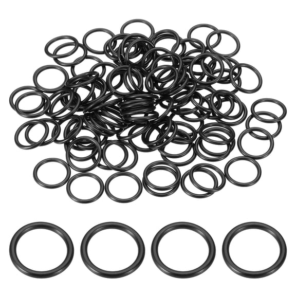 100 Pack 014 Nitrile O-rings, 90 Durometer 1/2" ID, 5/8" OD, 1/16" Width, Black