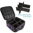 thumbnail image 4 of FORMRS Travel Makeup Bag Large Capacity Train Case Cosmetic Organizer with Adjustable Dividers, Purple Roses, 4 of 8
