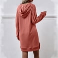 thumbnail image 4 of OSFVNOXV Long Sweatshirt Dress Long Sleeve Fall Hoodies Split Trendy Nightgowns with Front Pocket Sleepwear, 4 of 6