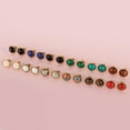 thumbnail image 4 of JUSTJANDM 12 Pairs Multi Gemstone Stud Earrings Gold Plated Stainless Steel Turquoise Tiger Eye Onyx Lapis Lazuli Malachite Stone Stud Earrings Set for Women, 4 of 8