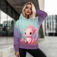thumbnail image 5 of COEQINE Sweatshirts Oversized Women's Hoodies Loose Soft Long Sleeves Cozy Casual Wear Pullover Cute Axolotl Fit Hooded Sweatshirt Fashion Y2K Lightweight Fall Winter Outfits Clothes, M, 5 of 7