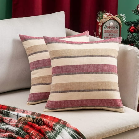 Htooq Decorative Striped, Pink Striped Sofa Pillows