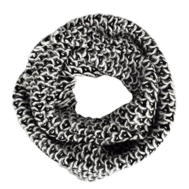Peach Couture Chevron Design Hand Knit Multicolor Thick Chunky Versatile Infinity Loop Scarves (White)