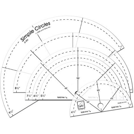 June Tailor Simple Circles Rotary Cutting Rulers-Set Of Six