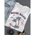 thumbnail image 3 of Never Waste Time On Bad Vibes Shaped T-Shirt Women -Smartprints Designs, Female Large, 3 of 4