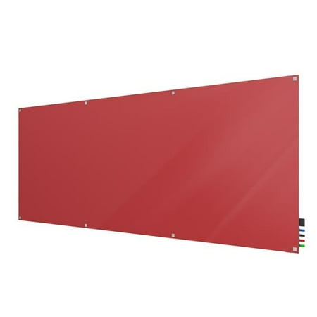 Ghent HMYSN410RS Harmony Glass Whiteboard with Square Corners, 4 x 10 ft. - Rose