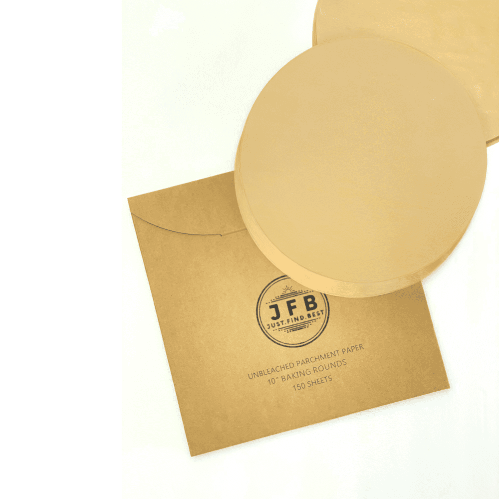 Just.Find.Best Unbleached Parchment Paper - 10” Baking Rounds - 150 Sheets
