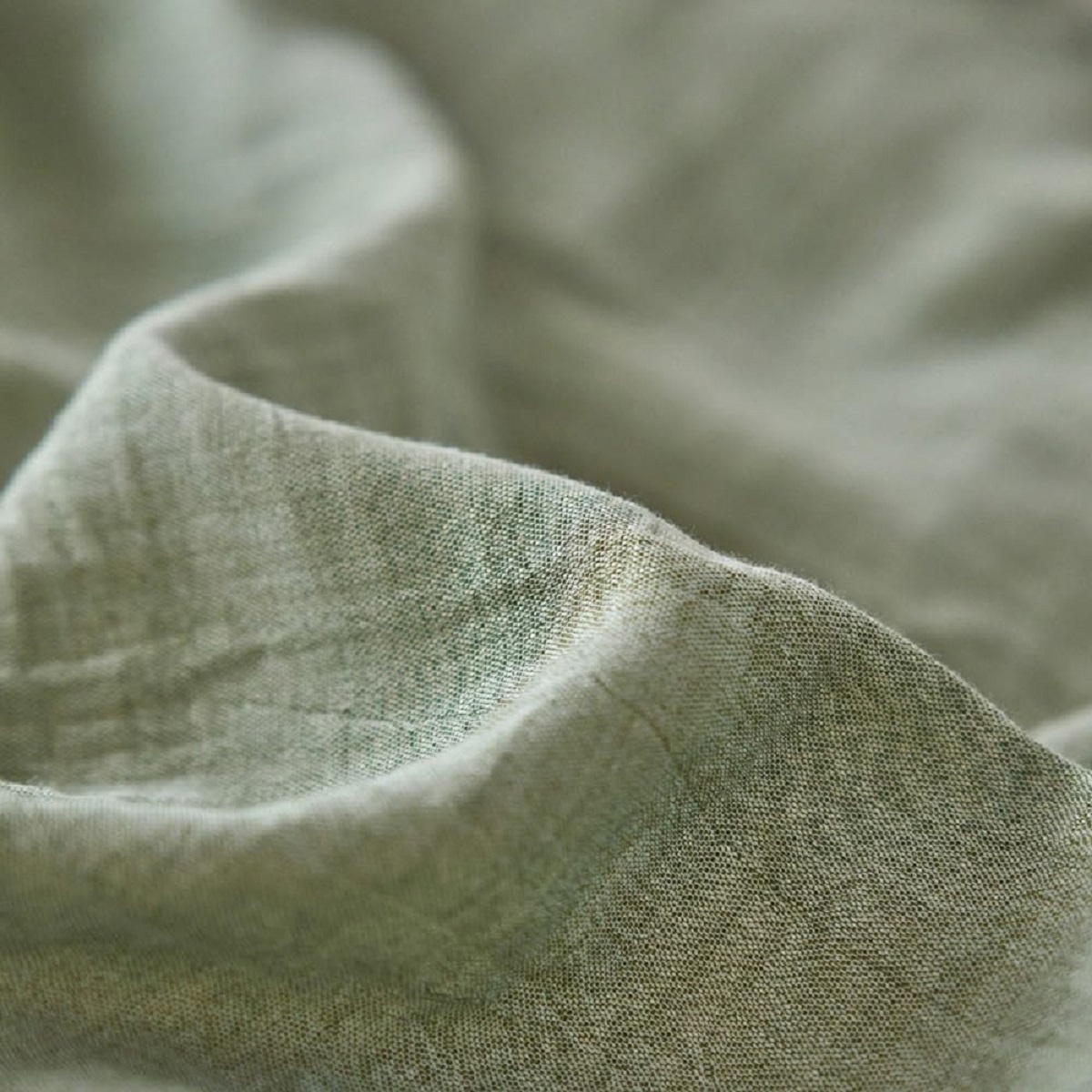 Muslin Duvet Cover Set 100% Cotton King Size Double Layer Linen Like Gauze Comforter Cover Solid Green