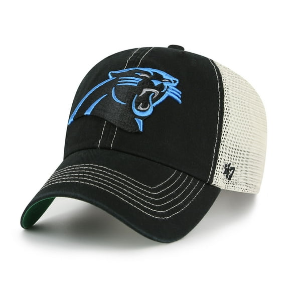 Men's '47  Black/Natural Carolina Panthers Trawler Trucker Clean Up Adjustable Hat