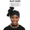 thumbnail image 3 of Women's Fashionable Air Layer Side Panel Flower Hat with Long Scarf and Rhinestone Buckle for Elegant Daily Wear, 3 of 3
