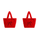 thumbnail image 1 of Bolso Hombro Felpa para Mujer Mano Informal Con Lazo Peludo Compras Suave () Rojo, 1 of 8