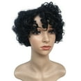 thumbnail image 3 of XIAQUJ Women's Curly Wave Hair Wigs Wavy Short Wig Black Wigs for Women Black, 3 of 8