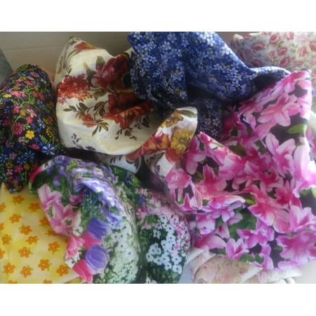 Designer Cotton Fabric Floral/Flowers Scraps, Strips, Fabric Pieces, Remnants, Scrap