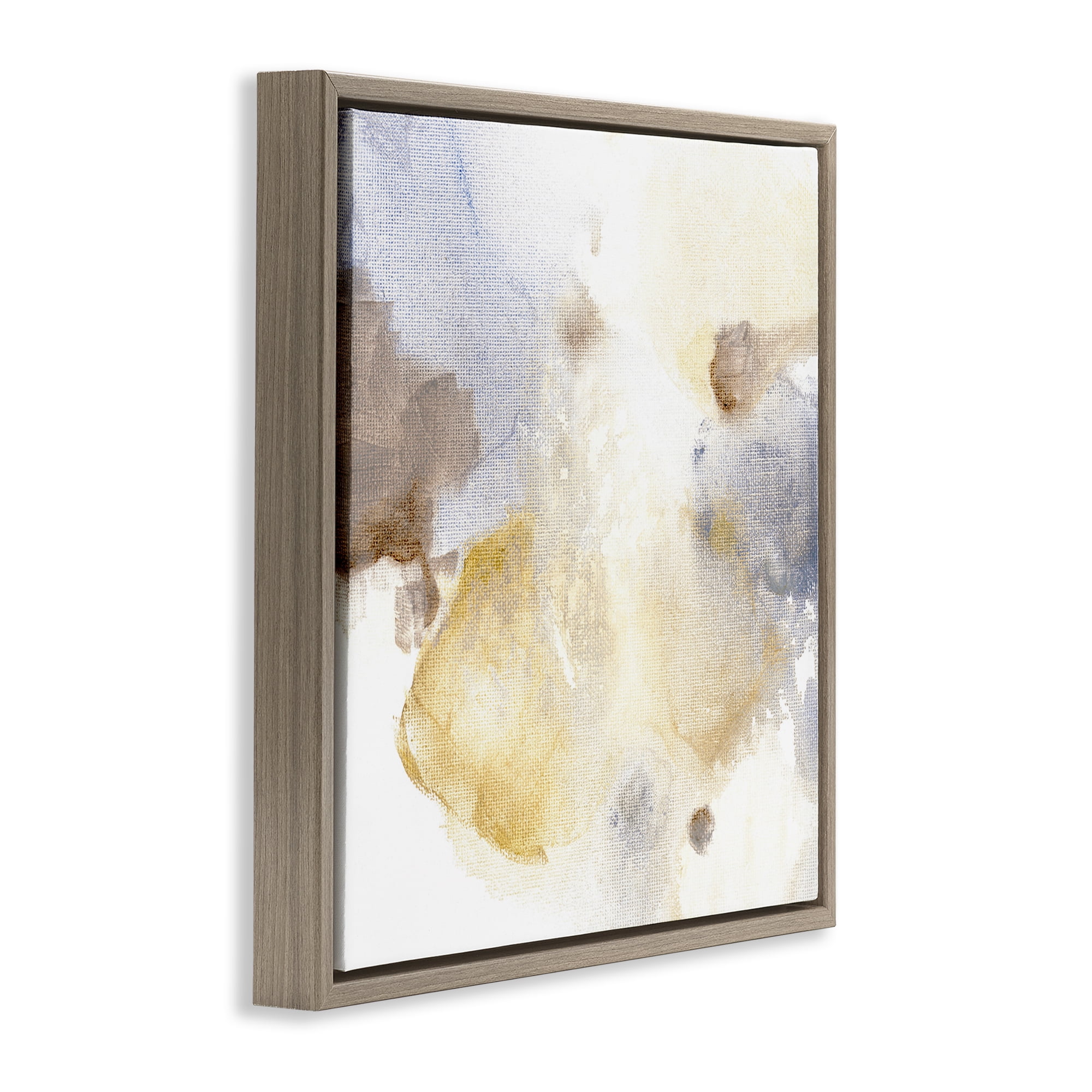 Stupell Industries Subtle Cloudy Abstract Abstract Painting Brown Floater Framed Canvas Art Print Wall Art, 25 x 25