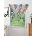 thumbnail image 2 of Orange Navy Blue Coral Sheer Waterfall Valance Curtains for Window, Summer Beach Coastal Rustic Rod Pocket Sheer Topper Swag Curtains for Living Room, Kitchen 38.5"W x 47.2"L, 1 Panel, 2 of 7
