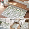 thumbnail image 5 of Watercolor Floral Entryway Rug 2'x3'&nbsp; Non Slip Front Door Mats, Spring Flowers Birds Plants Gray Plaid Entrance Rugs Indoor Outdoor Carpet, Washable Floor Mats Small Area Rug for Bedroom Kitchen, 5 of 8