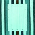 thumbnail image 1 of Ahgly Company Indoor Square Solid Turquoise Blue Modern Area Rugs, 7' Square, 1 of 4