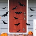 thumbnail image 5 of 2026 Halloween Indoor Decorations 12PC Halloween Bats Decoration For Home Decor DIY Wall Decal Bathroom Indoor Hallowmas Party Supplies 4 Different Sizes Realistic PVC Scary Black Sticker, 5 of 7