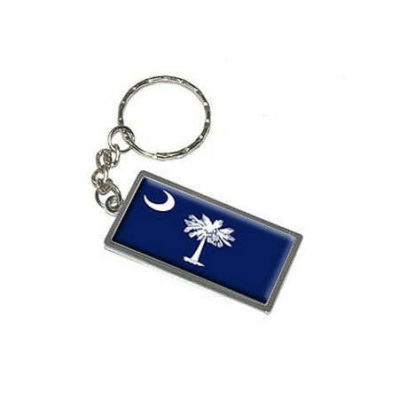 South Carolina State Flag Metal Rectangle Keychain