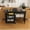 Black, variant on Wohh Folding Sewing Table with Locking Wheels 45.67",4-in-1 Craft Cabinet Sewing Machine Cart with Storage Shelves,Rolling Sewing Workstation Side Table Computer Desk Kitchen Organizer for Apartment