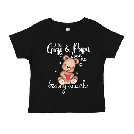 

My Gigi and Papa Love Me Beary Much Toddler T-Shirt 4T Black