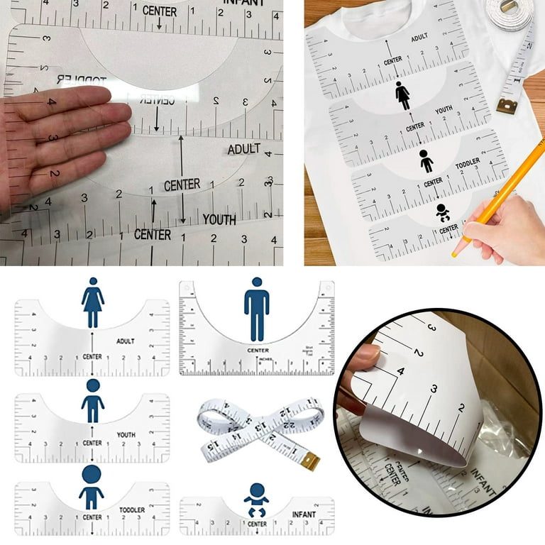 8Pcs T-shirt Guide Ruler V Neck Alignment Tool Tee Designing Guide Tool  Precise Scale Home Clothes Measuring - AliExpress