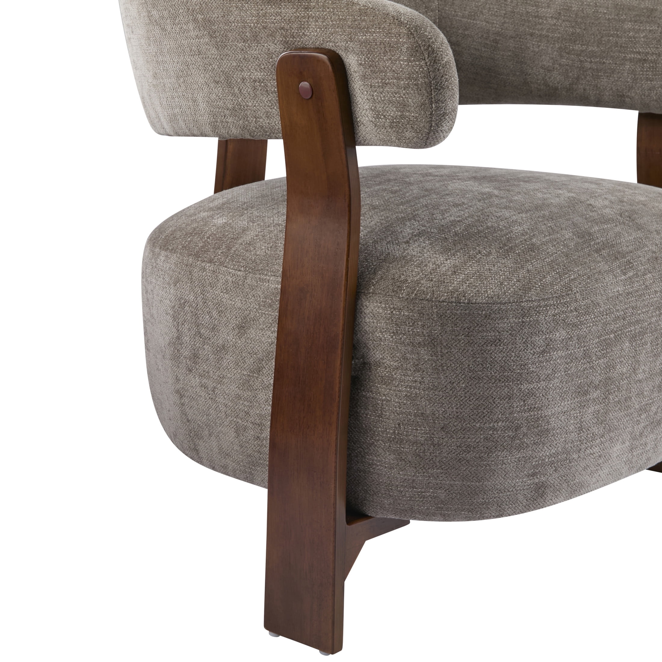 Christopher Knight Home 31.5" Modern Upholstered Accent Armchair with Curved Wood Legs, Brown, Set of 2