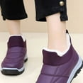 thumbnail image 3 of Winter Snow Boots for Women Thickened Warm Furry Lined Slip on Waterproof Ankle Booties Anti Slip Lighweight Hiking Shoes Purple Size 5.5, 3 of 6